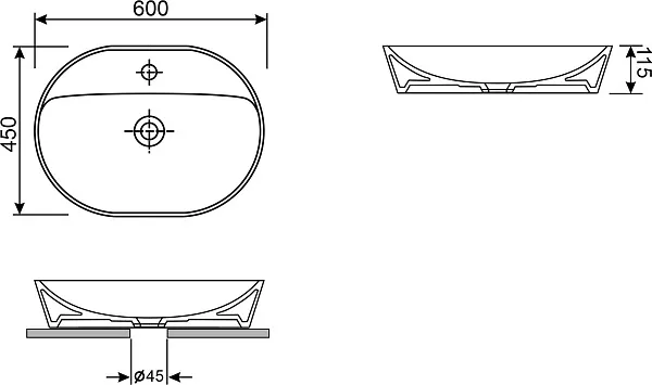 Раковина Wellsee Câlin 60 см 150201000 белая фото 6