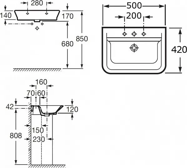 Раковина Roca The Gap 50 см 327476000 фото 8