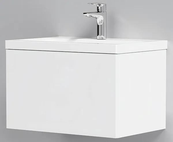 Тумба с раковиной Am.Pm Gem 60 белый глянец, с 1 ящиком фото 1