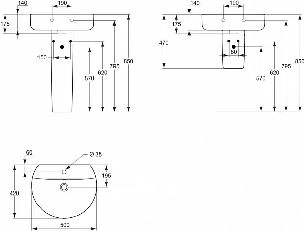 Раковина Ideal Standard Connect Sphere 50 см E7895MA фото 4