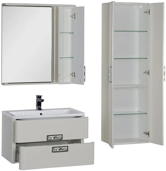 Зеркало-шкаф Aquanet Паллада 80 слоновая кость фото 3