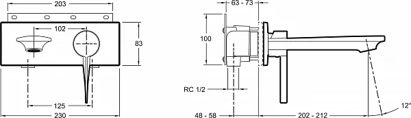 Смеситель Jacob Delafon Stance E9106-CP для раковины с внутренней частью фото 2