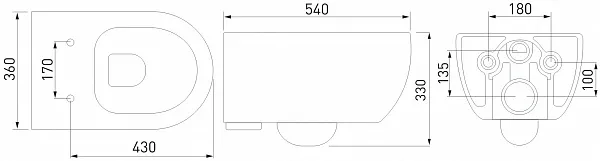 Унитаз Berges Wasserhaus Ego XL Rimless 082124 подвесной безободковый с микролифтом фото 3