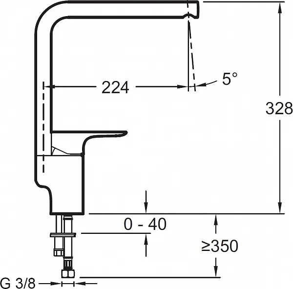 Смеситель Jacob Delafon Aleo E72360-CP для кухонной мойки фото 2
