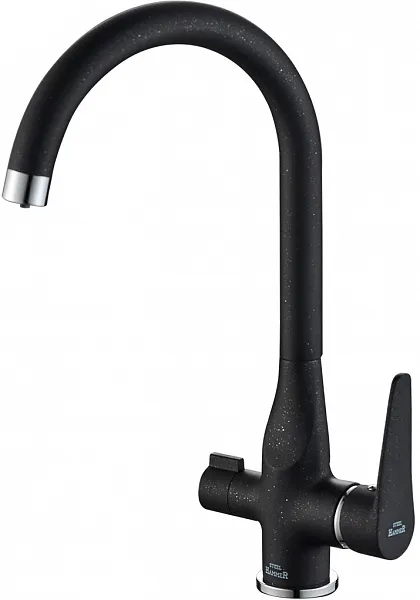 Смеситель Steel Hammer SH 910 BLACK CR для кухонной мойки фото 1