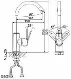 Смеситель D&K Rhein Paulinus DA1352401 для кухонной мойки фото 4