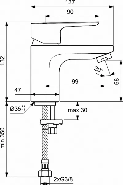 Смеситель Ideal Standard Ceraplan lll BC563AA для раковины фото 2