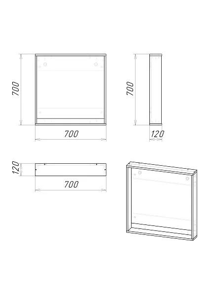 Зеркало Grossman Смарт 70x70 с полочкой фото 3
