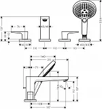 Смеситель Hansgrohe Metropol 74553000 на борт ванны фото 4