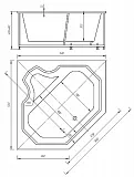 Акриловая ванна Aquatek Лира 150x150 LIR150-0000032 вклеенный каркас фото 6