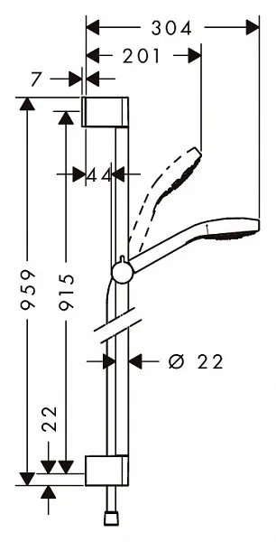 Душевой гарнитур Hansgrohe Croma Select S 26573400 фото 4