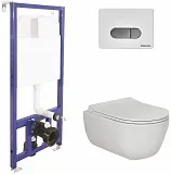 Унитаз безободковый с инсталляцией и кнопкой смыва Berges Wasserhaus Novum D7 047237 фото 1