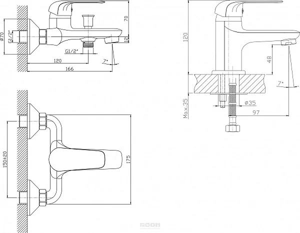 Комплект смесителей 3 в 1 Orange Iris M41-311cr фото 6