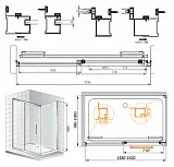 Душевой уголок Cezares Lux soft W AH1 140/100 C Cr IV фото 8