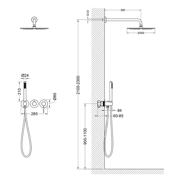 Душевой комплект TIMO Saona SX-2349/03SM фото 2