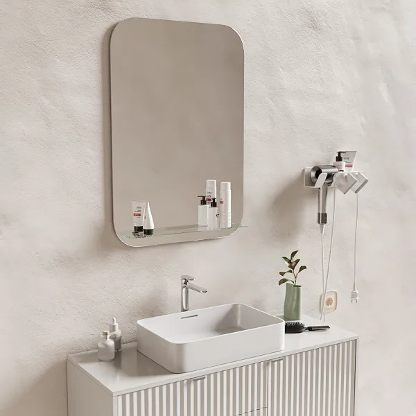 Зеркало Mixline Адель 80x55 4630104805421 с полочкой фото 4