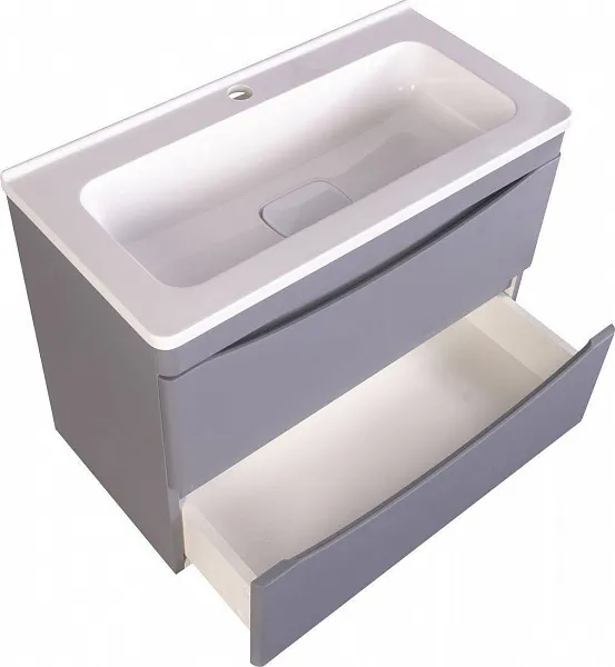 Тумба с раковиной Style Line Бергамо 70 серая подвесная фото 2