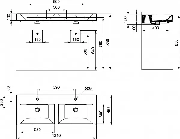 Раковина Ideal Standard Strada 121 см K079101 фото 4