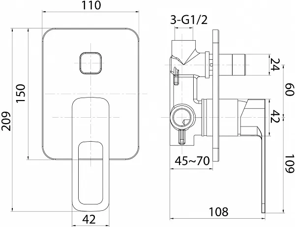 Смеситель Iddis Slide SLISB00i67 для ванны с душем с внутренней частью фото 4