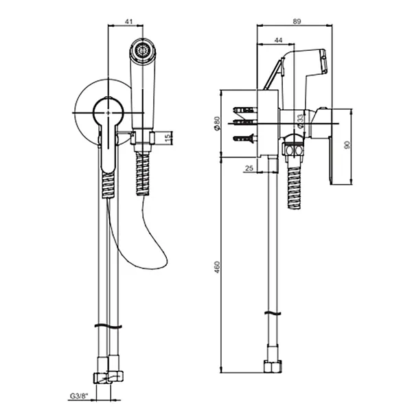 Гигиенический душ PAINI Aosta 92CR304KM фото 9