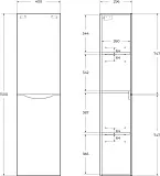 Шкаф-пенал BelBagno Fly 40x150 FLY-MARINO-1500-2A-SC-RG-P-L левый фото 7
