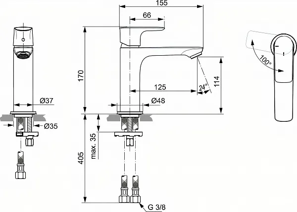 Смеситель Ideal Standard Connect Air A7016GN для раковины фото 2