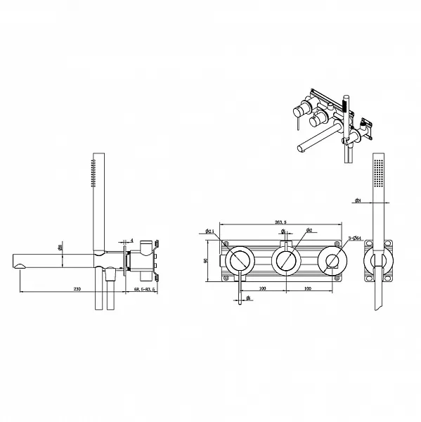 Смеситель для ванны с душем ABBER Emotion 316 AF8830BG фото 2