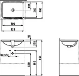 Раковина Laufen Pro 53 см 8.1196.1.000.109.1 фото 3
