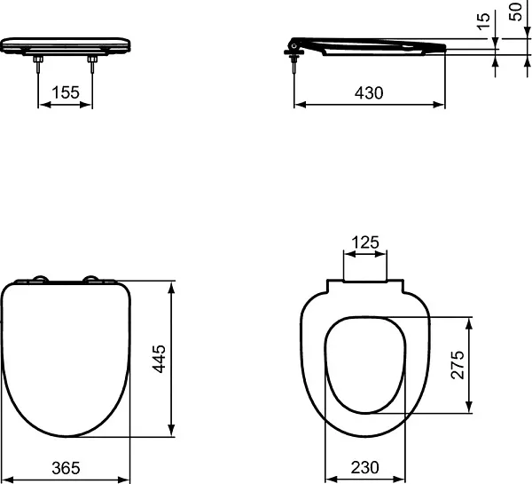 Крышка-сиденье Ideal Standard I.Life A T467601 быстросъемное с микролифтом фото 5