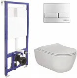 Унитаз безободковый с инсталляцией и кнопкой смыва Berges Wasserhaus Novum L3 043203 фото 1