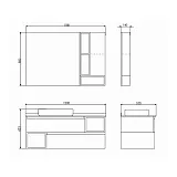 Зеркало Comforty Прага 118x80 00004136262CF правая с полочкой фото 3