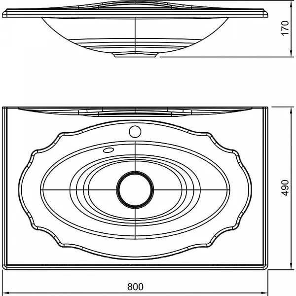 Мебельная раковина Florentina Гармония 80 10.030.00800.001 фото 2