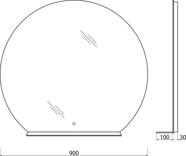 Зеркало BelBagno 90x90 SPC-RNG-900-LED-TCH-MENS с подсветкой с полочкой фото 9