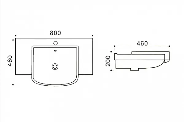 Раковина Azario 80 см AZ-40089 фото 3