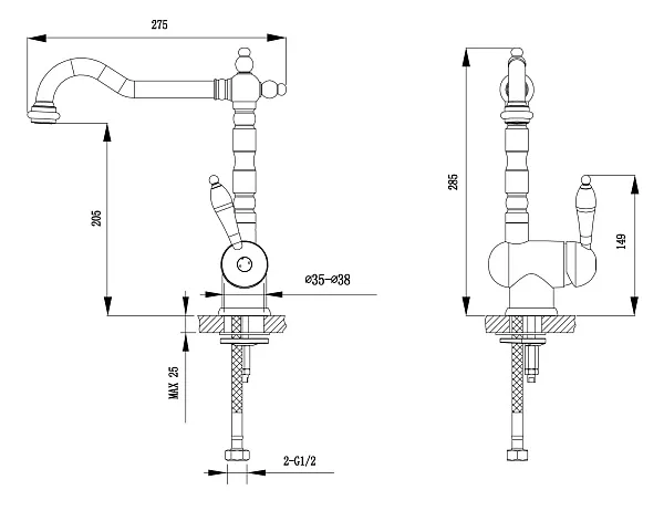 Смеситель для кухонной мойки TIMO Morea 2406F jasmine фото 2