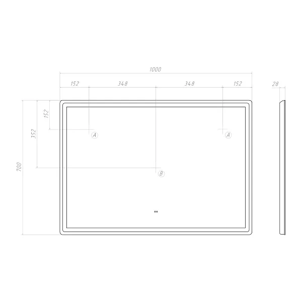 Зеркало Vigo Geometry Comfort 70x100 4640027149540 с подсветкой фото 7