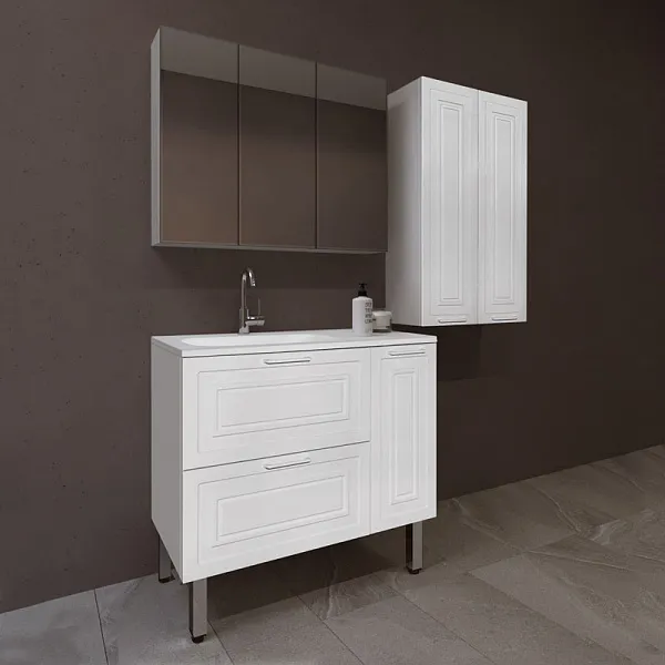 Тумба с раковиной Style Line Альба 90 подвесная или напольная левая фото 11