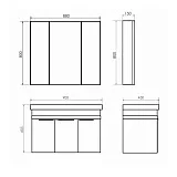 Зеркало-шкаф Comforty Соло 88x80 00-00010980CF фото 2
