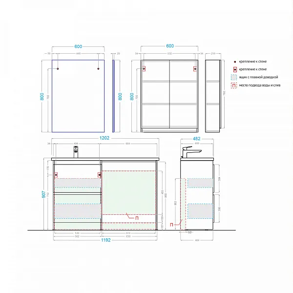 Тумба под раковину Alavann Soft Silver 60 см ALV0194002 фото 3