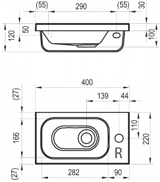 Раковина Ravak Chrome 40 см XJGP1100000 фото 4