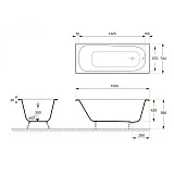 Ванна чугунная Delice Continental 150x70 DLR230612R с отверстиями под ручки фото 2