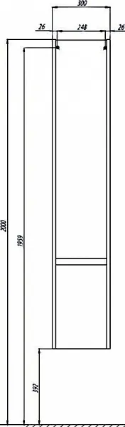 Шкаф-пенал Акватон Стоун 30x160 см светлое дерево 1A228403SX850 фото 3