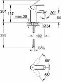 Смеситель Grohe Eurostyle Cosmopolitan 3246820E для раковины фото 4