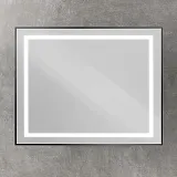 Зеркало BelBagno Kraft 100x80 SPC-KRAFT-1000-800-SENS-NERO с подсветкой фото 2