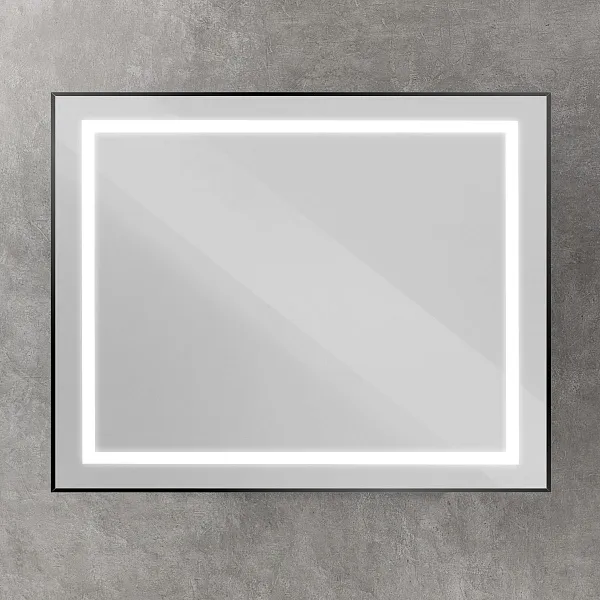 Зеркало BelBagno Kraft 100x80 SPC-KRAFT-1000-800-SENS-NERO с подсветкой фото 2