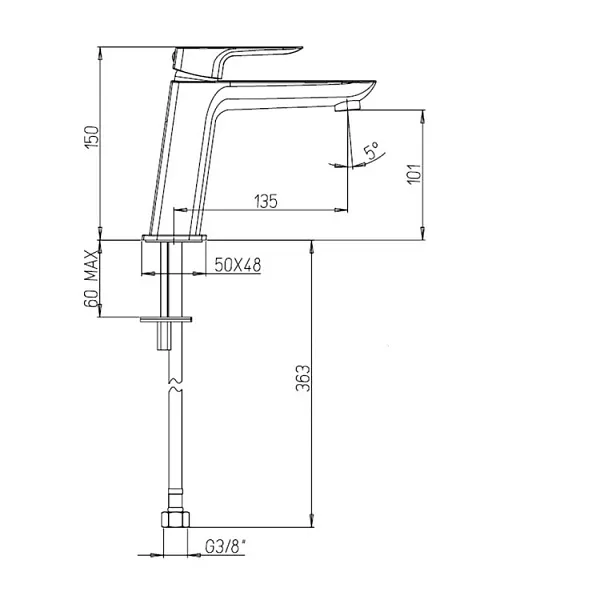 Смеситель для раковины PAINI Nove 09CR205ME фото 7