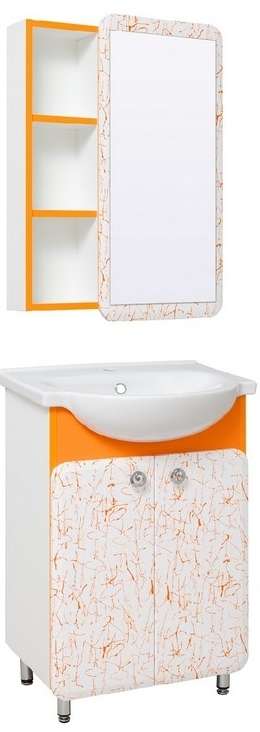 Мебель для ванной Runo Капри 55 напольная оранжевая
