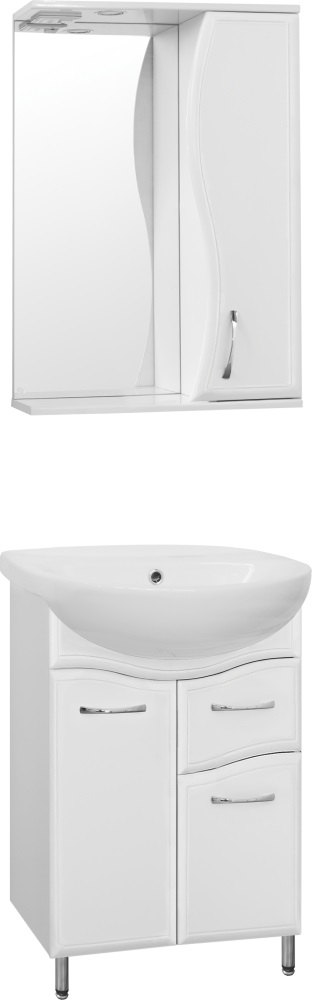 Мебель для ванной Style Line Эко Волна №11 55 напольная с зеркалом-шкафом Волна
