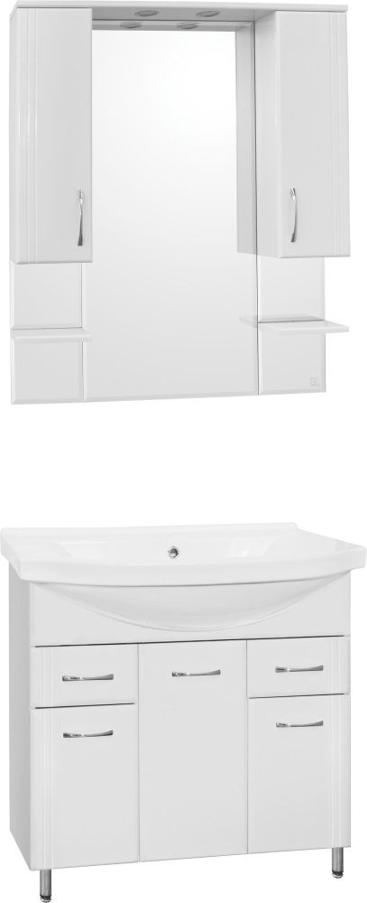 Мебель для ванной Style Line Эко Стандарт №26 90 напольная с зеркалом-шкафом Энигма