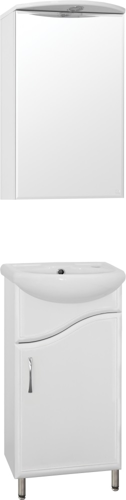 Мебель для ванной Style Line Эко Волна №2 40 напольная с зеркалом-шкафом с подсветкой